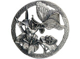 Pewter lid - Butterfly - 80 mm