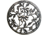 Pewter lid - Daisies - 80 mm