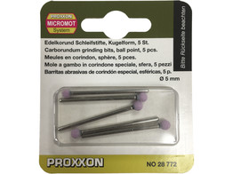 Proxxon - Edemkorund Schleifstifte - Kugelform - Schaft O2 35 mm - 8 mm  5St 